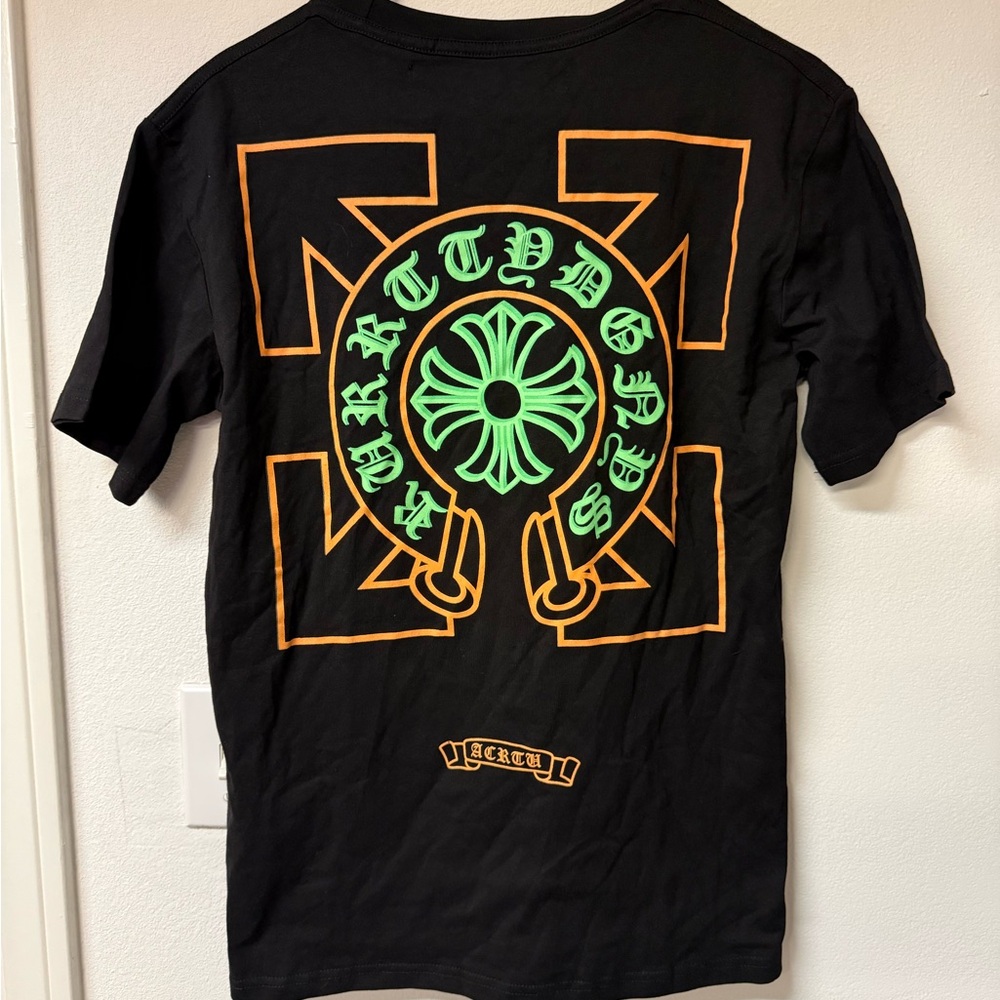 Chrome Hearts x Main Label Off White Horseshoe Cross Tee Black S Streetwear Rare